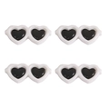 Set of 4 black heart-shaped acrylic glasses accessories for DIY plush toy decorations - 29x13mm (10 Pieces/Pack) / White