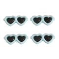 DIY cartoon heart sunglasses accessory in light blue and black for doll decorating - 29x13mm (10 Pieces/Pack) / Light Blue