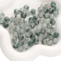 10mm faceted moss agate loose beads with green and white texture for DIY jewelry - Moss Green Mountain / 10mm (10 Pcs/Pack)