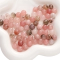 Pink faceted 10mm natural stone round beads for DIY bracelet and jewelry making - Pink Blossom Agate / 10mm (10 Pcs/Pack)