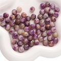 10mm purple marble natural stone beads with smooth finish and central hole for DIY jewelry - Dreamy Purple / 10mm (10 Pcs/Pack)