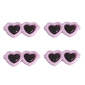 Lot de quatre mini lunettes de soleil coeur rose en acrylique pour déco de poupée - 29x13mm (10 pièces/paquet) / Mauve Clair