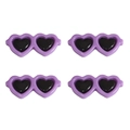 Lot de quatre accessoires acryliques en forme de cœur violet et noir pour poupées DIY - 29x13mm (10 pièces/paquet) / Violet