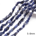 Irregular blue 5-8mm natural stone loose beads for DIY jewelry making and bracelets - 38cm/Strand (Approx. 1mm Hole, 45-60 Beads) / Blue Sodalite
