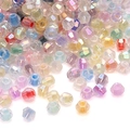 Faceted rhombic crystal glass beads with AB aurora coating for DIY jewelry making - 10g/Pack (Approx. 135 Pieces) / Random Mixed Colors