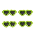 Lot de 4 mini lunettes coeur vert clair pour décoration de poupées en peluche DIY - 29x13mm (10 pièces/paquet) / Vert