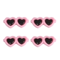 Accessoire lunettes en cœur rose et noir pour poupées en peluche et loisirs créatifs - 29x13mm (10 pièces/paquet) / Rose