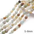 Mixed Amazonite natural stone 5-8mm irregular pebbles for DIY jewelry making - 38cm/Strand (Approx. 1mm Hole, 45-60 Beads) / Amazonite