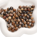10mm faceted multi-color natural stone beads with marbled texture for DIY jewelry making - Autumn Leaves / 10mm (10 Pcs/Pack)