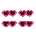 Accessoires de lunettes cœur rose et noir en acrylique pour peluches DIY - 29x13mm (10 pièces/paquet) / Rose rouge
