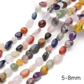 5-8mm natural irregular crushed stone beads for DIY jewelry making in multi-color finish - 38cm/Strand (Approx. 1mm Hole, 45-60 Beads) / Gemstone