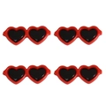 Mignonnes lunettes rouges en forme de coeur pour bricolage de peluches et décor - 42x17mm (10 pièces/paquet) / Rouge