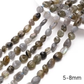 Natural 5-8mm irregular Labradorite beads with blue flash for DIY jewelry making - 38cm/Strand (Approx. 1mm Hole, 45-60 Beads) / Labradorite