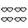 Accessoires de lunettes en cœur acrylique noir et blanc pour décoration de poupée en peluche - 42x17mm (10 pièces/paquet) / Noir