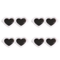 Accessoires de lunettes de soleil en forme de cœur noir et blanc pour décorations DIY - 42x17mm (10 pièces/paquet) / Blanc