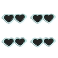Mini lunettes de soleil coeur bleu clair en acrylique pour DIY et accessoires de jouets - 42x17mm (10 pièces/paquet) / Rose bonbon