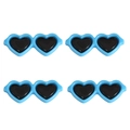 Lot de quatre mini lunettes bleu clair en forme de cœur pour poupées et artisanat - 42x17mm (10 pièces/paquet) / Bleu clair