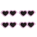Lot de quatre mini lunettes roses en forme de cœur pour bricolage et déco de peluches - 42x17mm (10 pièces/paquet) / Mauve Clair
