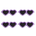 Lot de quatre lunettes cœur en acrylique violet pour décoration de poupées DIY - 42x17mm (10 pièces/paquet) / Violet