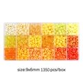 Kit di perle Pony dai toni caldi, 1350 pezzi in scatola da 18 scomparti, 9x6mm - 9x6mm Circa 1350 Pezzi/Confezione / Gamma gialla