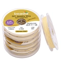 Fil à perler en acier inoxydable 0,38mm doré clair avec revêtement nylon pour bijoux - 0.38mm (50 Mètres/Rouleau) / Or clair