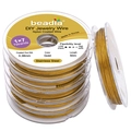 Fil d'acier inoxydable doré 0.38mm avec revêtement nylon 50m pour bijoux DIY - 0.38mm (50 Mètres/Rouleau) / Or
