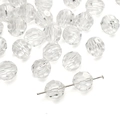 Perles rondes en acrylique transparent facetté avec trou pour bijoux DIY - Perles Rondes (10mm) / Blanc Clair