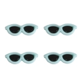Light blue acrylic round sunglasses charms for DIY plush doll face decoration 4pcs - 29x12mm (10 Pieces/Pack) / Light Blue