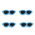 Set di 4 occhiali da sole tondi blu cielo in acrilico per decorazione visi di bambole DIY - 29x12mm (10 Pezzi/Confezione) / Blu scuro