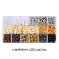 DIY craft kit with 1350 colorful 9x6mm pony beads in an 18-compartment storage box - 9x6mm Approx 1350 Pcs/Box / Gray White Brown Series