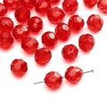 Perles acryliques rouges facettées pour fabrication de bijoux DIY et bracelets - Rouge