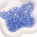 Translucent light blue acrylic round beads with vertical stripes for DIY jewelry making - Sapphire Blue / 6MM (200 Pieces/Pack)