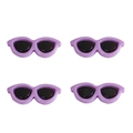 Set di quattro mini occhiali da sole in resina viola per accessori per bambole fai-da-te - 29x12mm (10 Pezzi/Confezione) / Viola