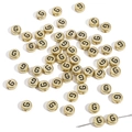 4x7mm golden acrylic flat round beads with black letter G for DIY jewelry making - G Gold with Black Letter