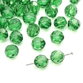 Perles rondes à facettes vertes en acrylique pour bijoux DIY et bracelets artisanaux - Vert
