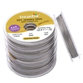 Fil d'acier inoxydable gainé de nylon 0,5mm à 7 brins pour création bijoux DIY 40m - 0.5mm (40 Mètres/Rouleau) / Acier