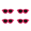 Set di 4 accessori per occhiali da gatto in acrilico rosa e nero per peluche e bambole - 29x12mm (10 Pezzi/Confezione) / Rosa Rosso