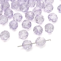 Perles en acrylique à facettes lavande 10mm pour bracelets et bijoux DIY - Mauve Clair