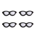 Set di quattro accessori per occhiali cat-eye in acrilico per decorazione bambole DIY - 40x15mm (10 Pezzi/Confezione) / Nero