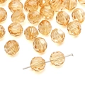 Perles en acrylique facettées champagne pour création de bijoux et bracelets DIY - Café Clair