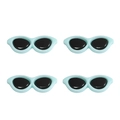Accessori per occhiali cat-eye retrò verde menta e nero per decorazioni di bambole fai-da-te - 40x15mm (10 Pezzi/Confezione) / Azzurro