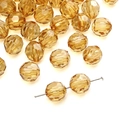 Perles en acrylique ambré facettées pour bijoux DIY avec design à trou - Perles Rondes (10mm) / Marron