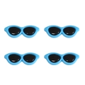 Occhiali da gatto blu in acrilico per creazioni fai-da-te e decorazioni di peluche - 40x15mm (10 Pezzi/Confezione) / Blu scuro