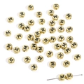 Golden acrylic round bead with black letter M for DIY jewelry making and bracelets - M Gold with Black Letter