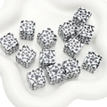 DIY cubic acrylic beads with black and white cow pattern print for jewelry making - Black Cow Print