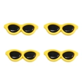 Set di 4 accessori occhiali cat-eye gialli per bambole fai-da-te e decorazioni peluche - 40x15mm (10 Pezzi/Confezione) / Giallo