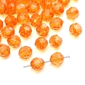 Perles acryliques orange vif de 10mm à facettes pour la création de bijoux DIY - Rouge Orangé