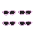 Set di quattro occhiali da sole rosa cat-eye in acrilico per decorazione bambole fai-da-te - 40x15mm (10 Pezzi/Confezione) / Viola Chiaro