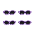 Set di 4 mini occhiali rotondi in acrilico viola per decorazione bambole fai-da-te - 40x15mm (10 Pezzi/Confezione) / Viola