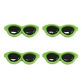 Set di quattro occhiali da sole in acrilico verde brillante per decorazioni fai-da-te - 40x15mm (10 Pezzi/Confezione) / Verde
